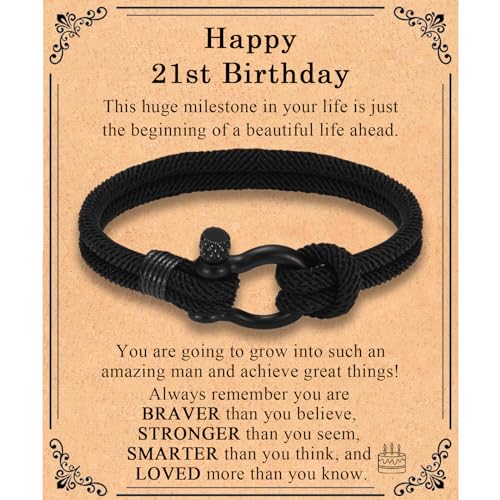 13 14 15 16 17 18 21 Year Old Boy Male Birthday Gifts for Boys Him, 13th 14th 15th 16th 17th 18th 21st Birthday Bracelet Gifts for Boys Men Son Grandson Nephew Brother Boyfriend Friend
