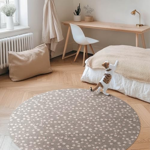 Tapis vinyle PVC durable entretien facile maison deco rond 150 cm - 3