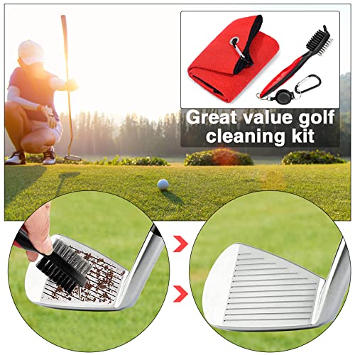 Sugamm-Toalla-de-Golf-de-435-x-515-cm-diseno-de-gofres-de-Microfibra-roja-mosqueton-Cepillo-de-Ranura-Golf-Kit-de-Herramientas-de-cerdas-Nailon-Cepillo-de-Palo-de-Golf-con-Hebilla-Metal-retractil