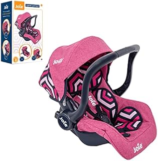 Joie Junior I-Gemm Car Seat | Baby Doll Travel Car Seat With Storage | Dolls Car Seat | Pink Geometric Dolly Car Seat | Prams, Pushchairs and Dolls Accessories For Kids Boys & Girls Age 3 Years+