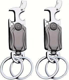 2PCS Multifunctional keychain, Bottle Opener Keychain Accessories, Keychain Clip, Key Fob Keychain Holder for Men and Women, 360 Degree Rotatable, Carabiner Car Keychains, Protection Keychain