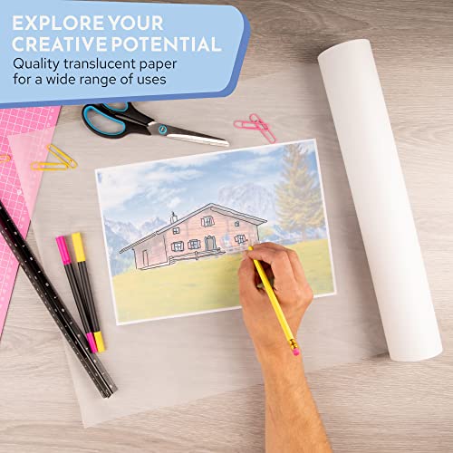 Wintex Dressmaking Tracing Paper Roll 40Cm X 50M - Multi Purpose Drawing Paper For Kids 50G/M - Professional Tracing Paper For Sewing Patterns, Architects, & Dressmaking #TOP1