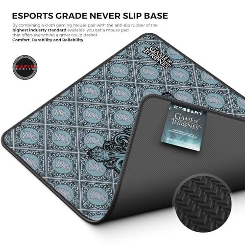 Image of Cybeart | House Stark Gaming Mouse Pad (Large - 450x400x4mm) | Waterproof, Never Slip Base, Stitched Edges, Esports Grade
