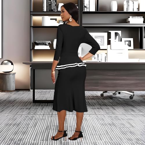 Women's Bodycon Work Pencil Midi Dresses Formal Business Dress Slim Casual Dress Knee Length Party Dress2