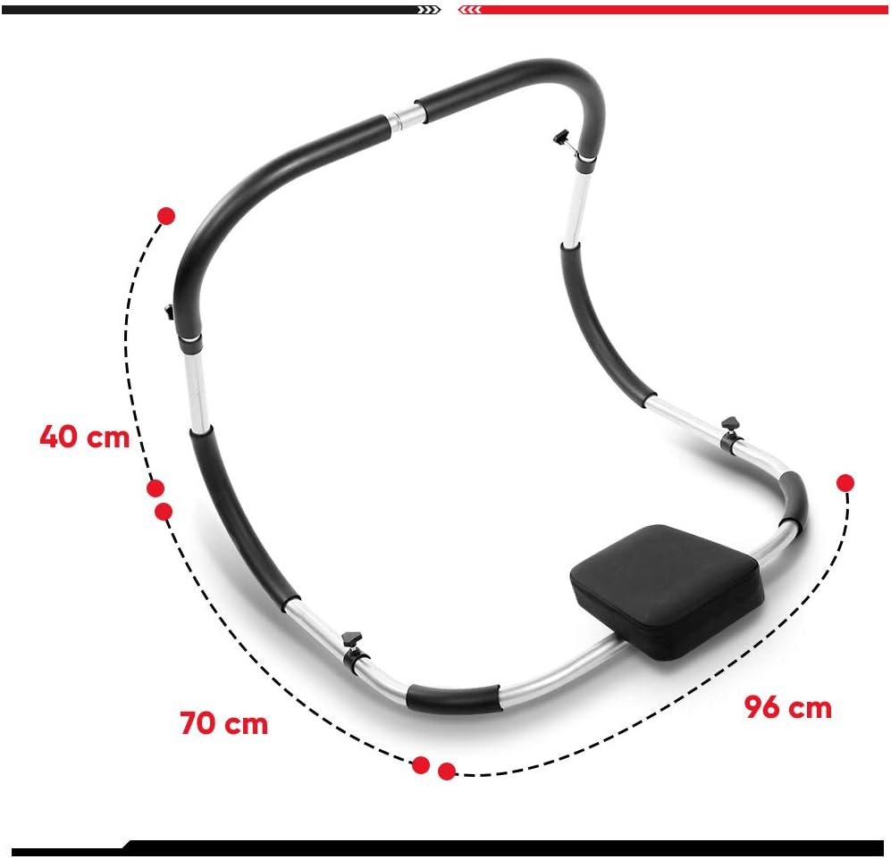 Diagram showing dimensions of the Cocoarm Abdominal Fitness Machine