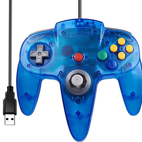 Classic N64 Controller, SAFFUN N64 Wired USB PC Game pad Joystick, N64 Bit USB Wired Game stick Joy pad Controller for Windows PC MAC Linux Raspberry Pi 3 Sega Genesis Higan (Transparent Blue) Classic N64 Controller, SAFFUN N64 Wired USB PC Game pad Joystick, N64 Bit USB Wired Game stick Joy pad Controller for Windows PC MAC Linux Raspberry Pi 3 Sega Genesis Higan (Transparent Blue)
