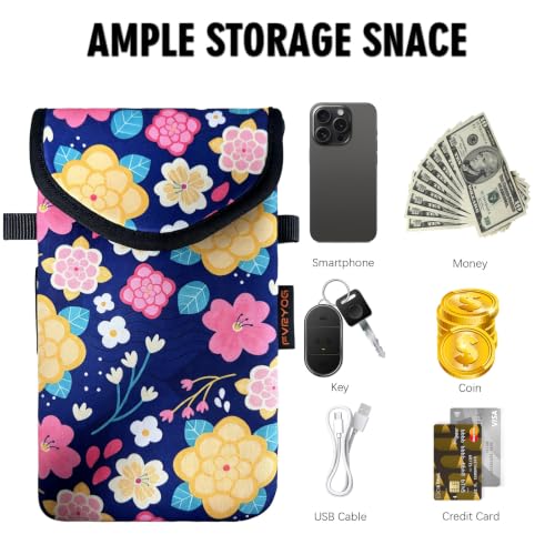 Image of Neoprene Phone Sleeve Pouch Case Bag for Men Women w /Crossbody Strap /Neck Lanyard for iPhone 17 /16 /15 /14 Pro Max, Samsung S25,Pixel 10