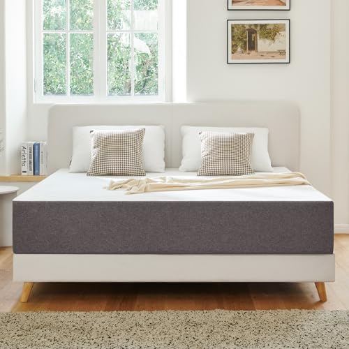Slomix Queen Mattress 8 Inch No Fiberglass Gel Memory Foam Queen Size Mattress in a Box Pressure Relief with Medium Firm Support 80 X 60 X 8 Medium Firm Grey