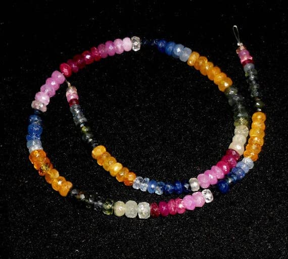 Perles saphir multicolores facettées de 3 à 5 mm pour créer vos colliers d'été élégants