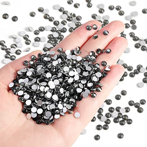 Image of Beadsland Flat Back Crystal Rhinestones Bulk, Black Diamond, SS20, 14400pcs | Flatback Glass Gems for Nails Crafts Clothes DIY Decoration, Glue Fix, 4.6-4.8mm