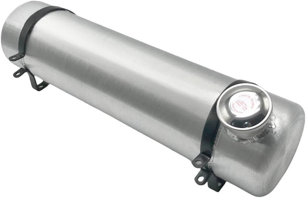 JSD 6 x 24" Aluminum Round Fuel / Gas Tank - 2.6 Gallon with Internal Baffle and 1/4" NPT Outlet-for ATVs, Generators & Small Engines