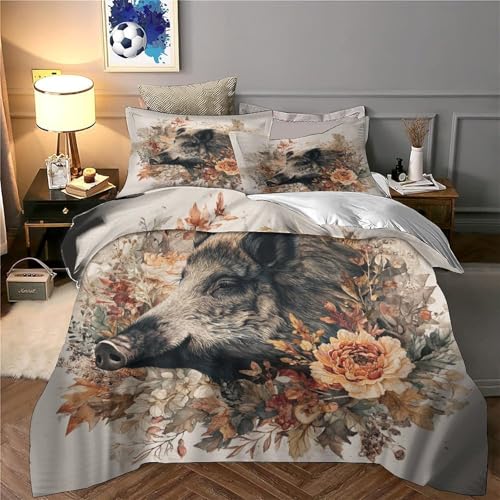 Housse de couette 140x200cm sanglier parure microfibre ultra douce - 6