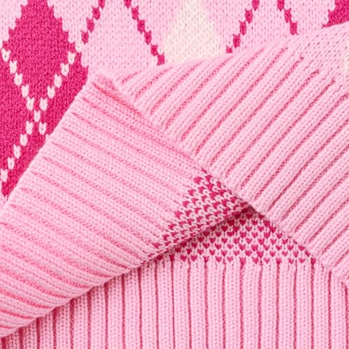 Image of Women's Sweater Vest,Y2K Sleeveless Pattern Preppy Style Knitted Crop Tank Top for Girl