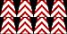 Kramer 8 Fully Reflective Red and White Chevron Fire Helmet Tetrahedrons Tets Trapezoid 2 Ñ… 2 in.