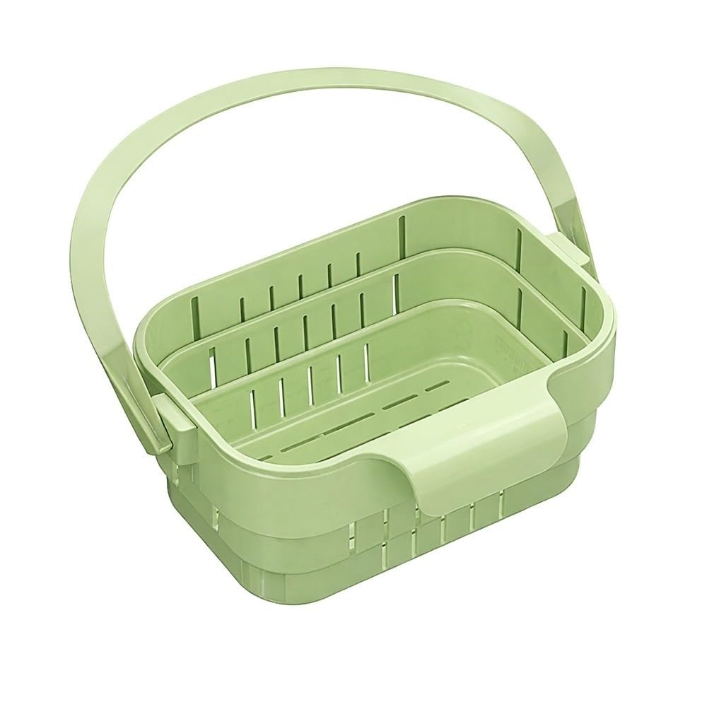 Hanging Sink Drain Basket Retractable Colander Flip Cover Kitchen Strainer for Sponges Produce Utensils
