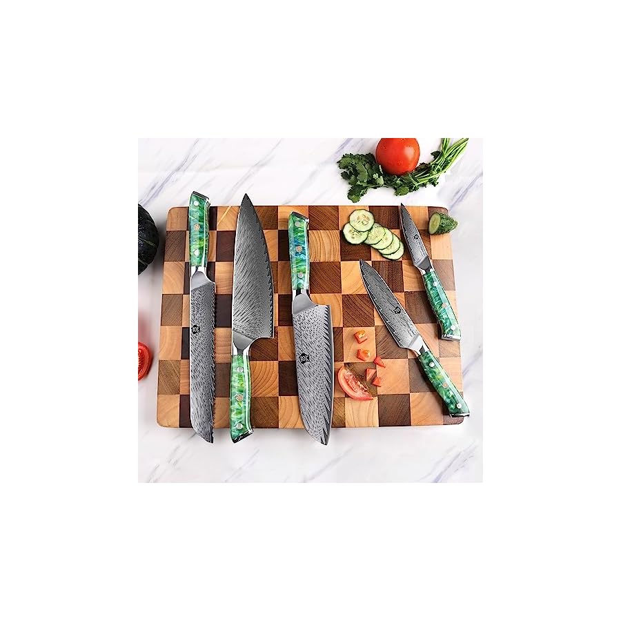 WILDMOK-Damascus-Knife-Set-5-PCS-With-Gift-BoxKitchen-Knife-Professional-Chef-Knife-Set-5-Piece-Ultra-Sharp-Japanese-Damascus-Stainless-Steel-Knife-SetPractical-high-end-gift WILDMOK Damascus Knife Set 5 PCS With Gift Box,Kitchen Knife Professional Chef Knife Set 5 Piece, Ultra Sharp Japanese Damascus Stainless Steel Knife Set,Practical high-end gift