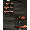 1033 Custom Made Damascus Steel 5 pcs Professional Kitchen Chef Knife Set with 5 Pocket Case Chef Knife Roll Bag by GladiatorsGuild (Red)