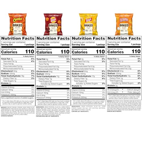 Frito-Lay Baked Variety Pack, 0.875 Ounce Snack Bags (Pack of 21)
