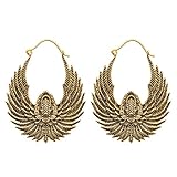 nussknacker messing vogel Höhe 50 mm, Breite 37 mm 81stgeneration Frauen Messing Goldton Egyptian Vogel Flügel Stammes Ethnisch Ohrringe baumeln