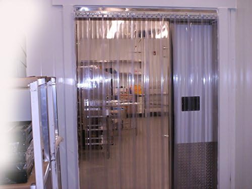 Strivide - Strip Door Curtain Kit- 60 in. (5 ft) Width X 84 in. (7 ft) Height - Ribbed - Anti Scratch 8" PVC Strips with 50% Overlap