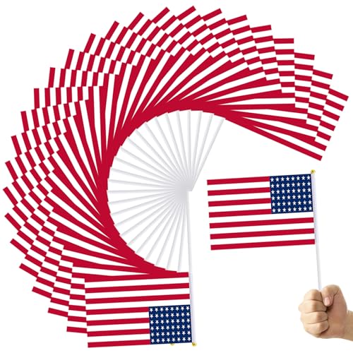 Drapeau américain à main avec impression double face nette pour décorations réussies - 2