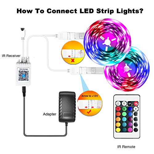 Phopollo Bluetooth Led Strip Lights 100Ft (2 Rolls Of 50Ft), 5050 Rgb Color Changing Led Lights For Bedroom, Kitchen Decoration, App Control And Music Sync. #TOP7