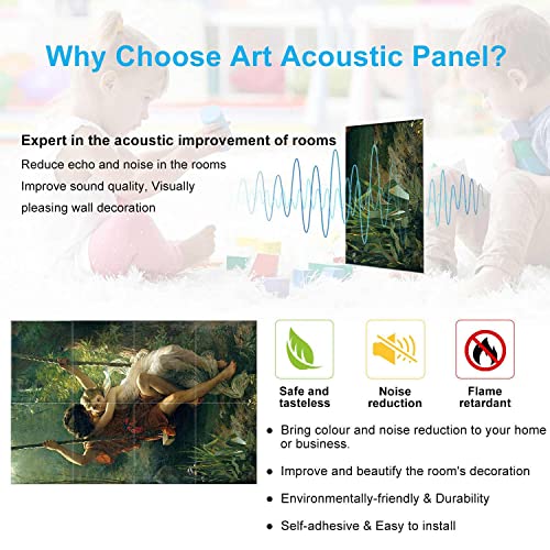 Art Acoustic Panels, 8 Pack Self-Adhesive Large Wall Art Paintings For Wall Decoration, Sound Absorbing Panels For Recording Studio, Living Room And Bedroom,48X32Inch (Spring) #TOP6