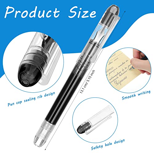 Marspark 26 Pieces Disposable Fountain Pens For Writing Assorted Colors Colorful Fountain Pen Ink Pen Office Supplies For Lettering Hand Drawing Sketching Doodling, Broad Point (Black) #TOP1