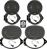 Kicker Speakers 6X9 & 6.5 inch for Chevrolet Silverado 2500HD/3500HD(Crew Cab)2015-24 Upgrade Kit-2 Pairs of KS Series with Adapters and Harness,Car Audio Front & Rear Door Speaker KSC69304 & KSC6504