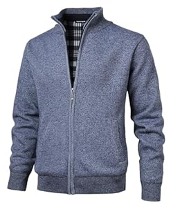 Herothorn Homme Gilet Pull Cardigan Veste Ouvrez-Front Zippé avec 2 Poches Gilet Veste Tricoté Chaud Coupe rembourré Décontractée Manche Longue Chandail