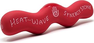 Heat-Wave (Flame Red)(Single) Synergy Stone - Contoured Hot Stone Massage Tool with Radiant Heat - Relaxing and Therapeutic for Neck, Back, Legs, Feet - Natural-Matte Surface for on Skin with oil only