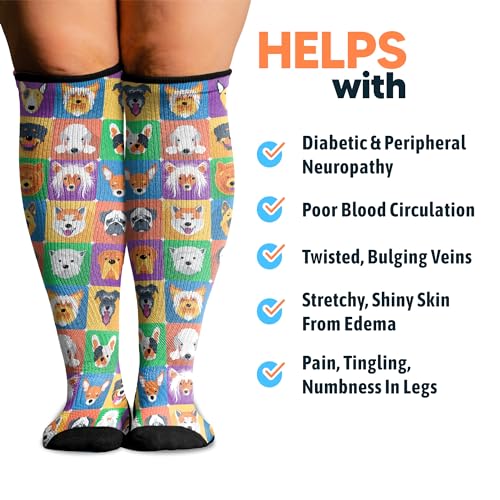 Image of Viasox Compression Socks for Women and Men, Knee High Socks 12-15 mmhg Circulation Support for Flight, Travel, Daily