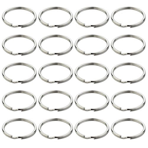 Bluecell 50pcs 25MM Split Key Chain Ring Connector Keychain with Nickel Plated