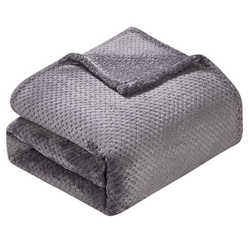 Thesis Fleece Blanket Queen Blanket For Bed Charcoal Waffle Blanket – Waffle Textured Microfiber Bed Blanket Queen Size Blanket Cozy Soft Blanket, 90X90 Inches #TOP3