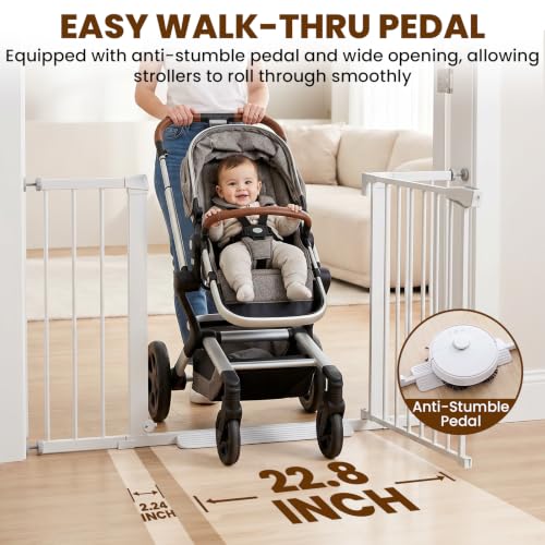 Image of Mumeasy 29.7-46 inch Baby Gate for Stairs, Auto Close Dog Gate for Doorways