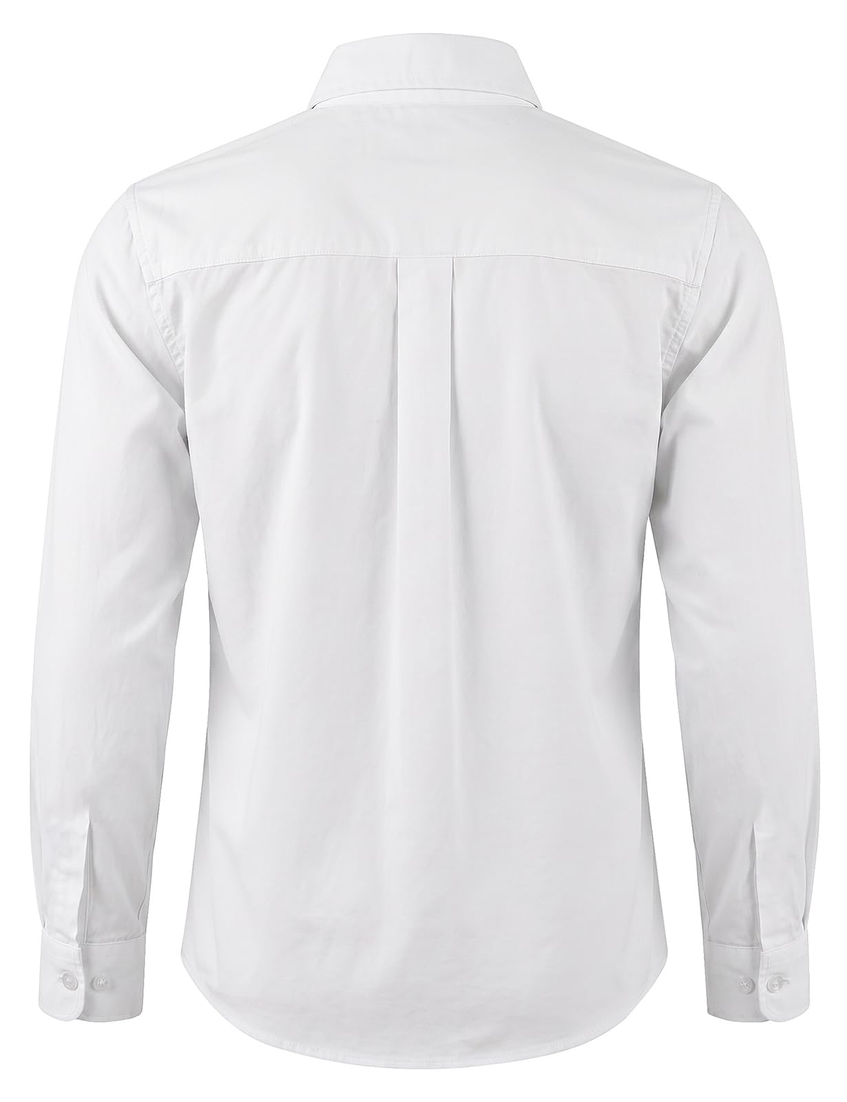 Spring&Gege Camisa de manga larga con botones para niños, tejida, sólida, dos bolsillos