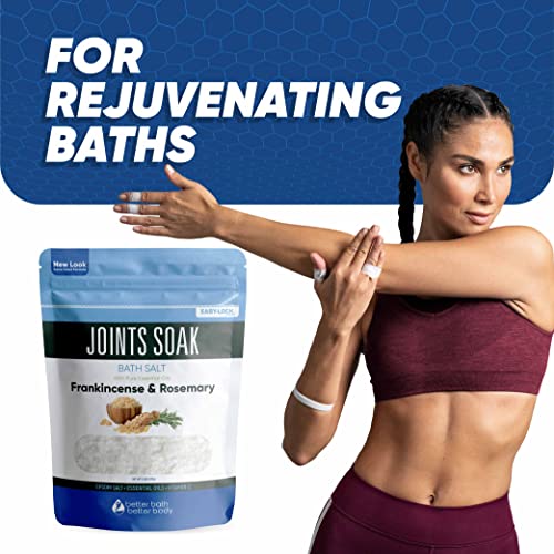 Joints Soak Bath Salt 32 Ounces Epsom Salt With Natural Rosemary, Frankincense And Peppermint Essential Oils Plus Vitamin C In Bpa Free Pouch With Easy Press-Lock Seal #TOP5