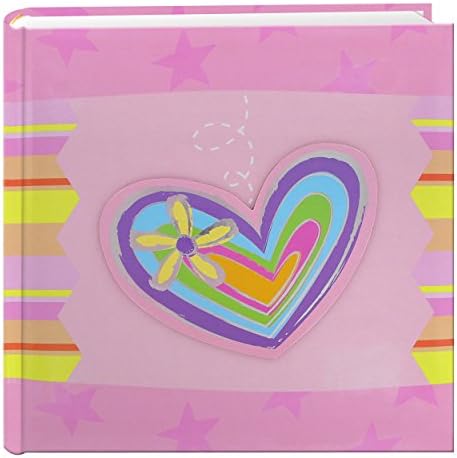 Pioneer Photo Albums 200-Pocket 3-D Striped Heart Applique Cover Photo Album, 4 by 6-Inch