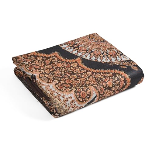 Image of Cotton Bolls Textiles Rugs for Living Room 5x7 Feet Large Size | Lightweight Foldable Carpet for Bedroom & Hall | Easy to Handle During Daily Cleaning | Travel Friendly Printed Rug | Brown
