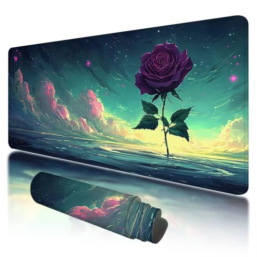 Tapis de souris XXL 1000x500 mm vert et rose Q-08 pour bureau