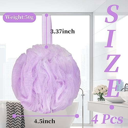 Farmoga SHOWER BALL-4P-50G-002 Bath Loofah Sponge Body Scrubber Shower Sponge Exfoliating Mesh Pouf Shower Ball Bath Sponges thumb #1