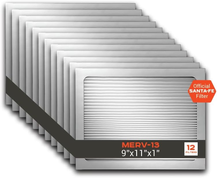 Santa Fe Certified MERV 13 Dehumidifier Filter (9x11x1) - 12 Pack, Compatible with Compact70, Ultra70, Element, Compact2, UA 65H