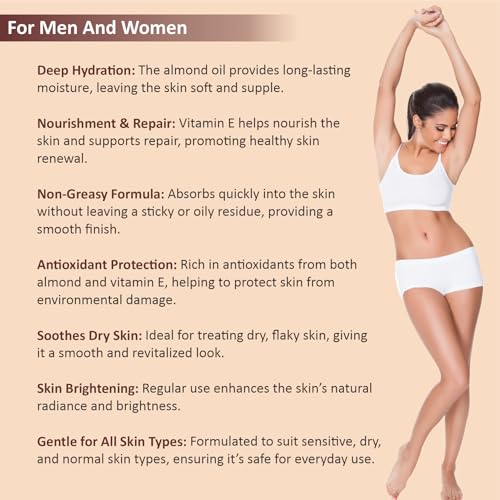 Image of AlmonDew Almond & Vitamin E Body Lotion - Deep Hydration, Lightweight, Non-Greasy Formula, Enriched with Vitamin E for Soft, Smooth Skin - Suitable for All Skin Types (pack of 2) 400ml