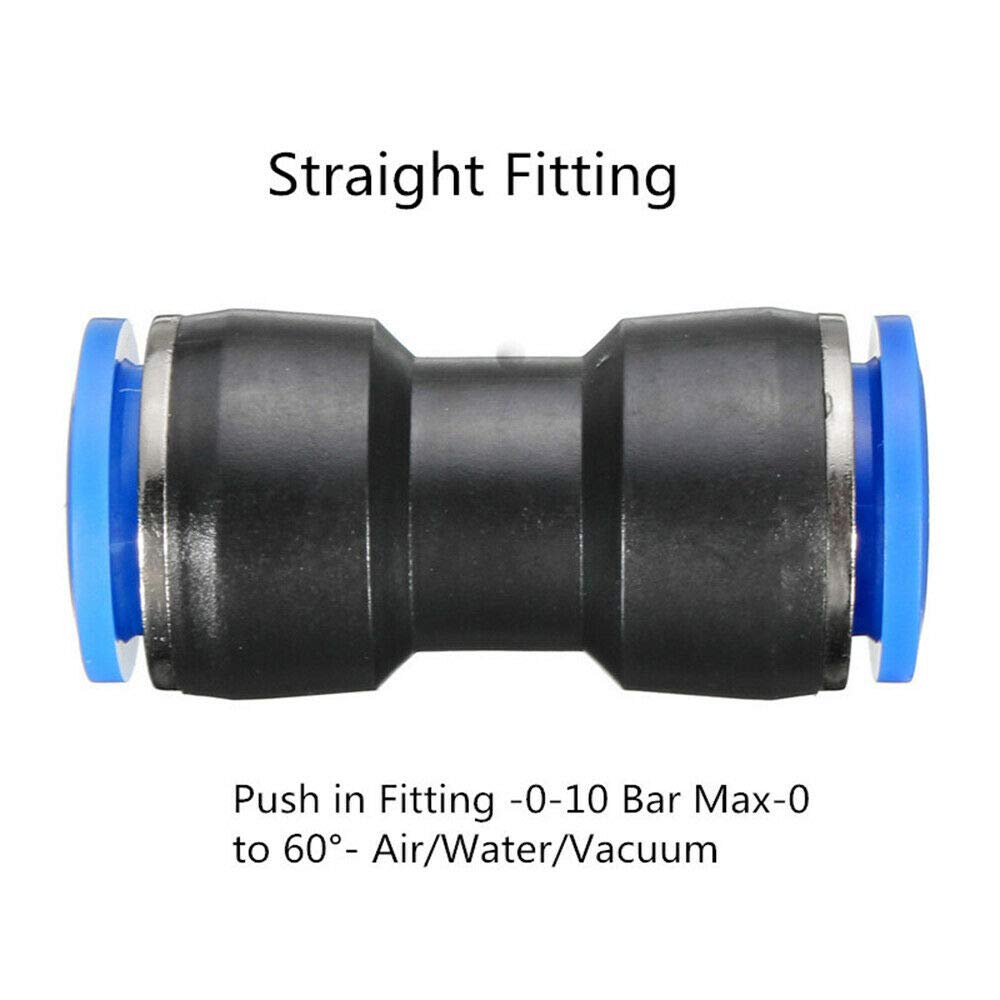 TOOLDO 10Pcs Straight Fitting Pneumatic Fittings Quick Release Air Hose Connector Adapter 10mm - Image 2