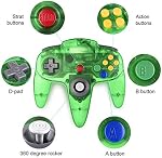 miadore 2 Packs Classic N64 Wired Controller Joystick for N64 Video Game System N64 Console (Jungle Green and Orange)