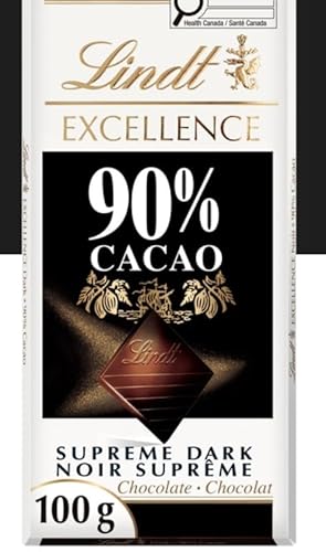 Arilon pack of 3 Bars Lindt Excellence 90% CACAO supreme dark chocolate 100g