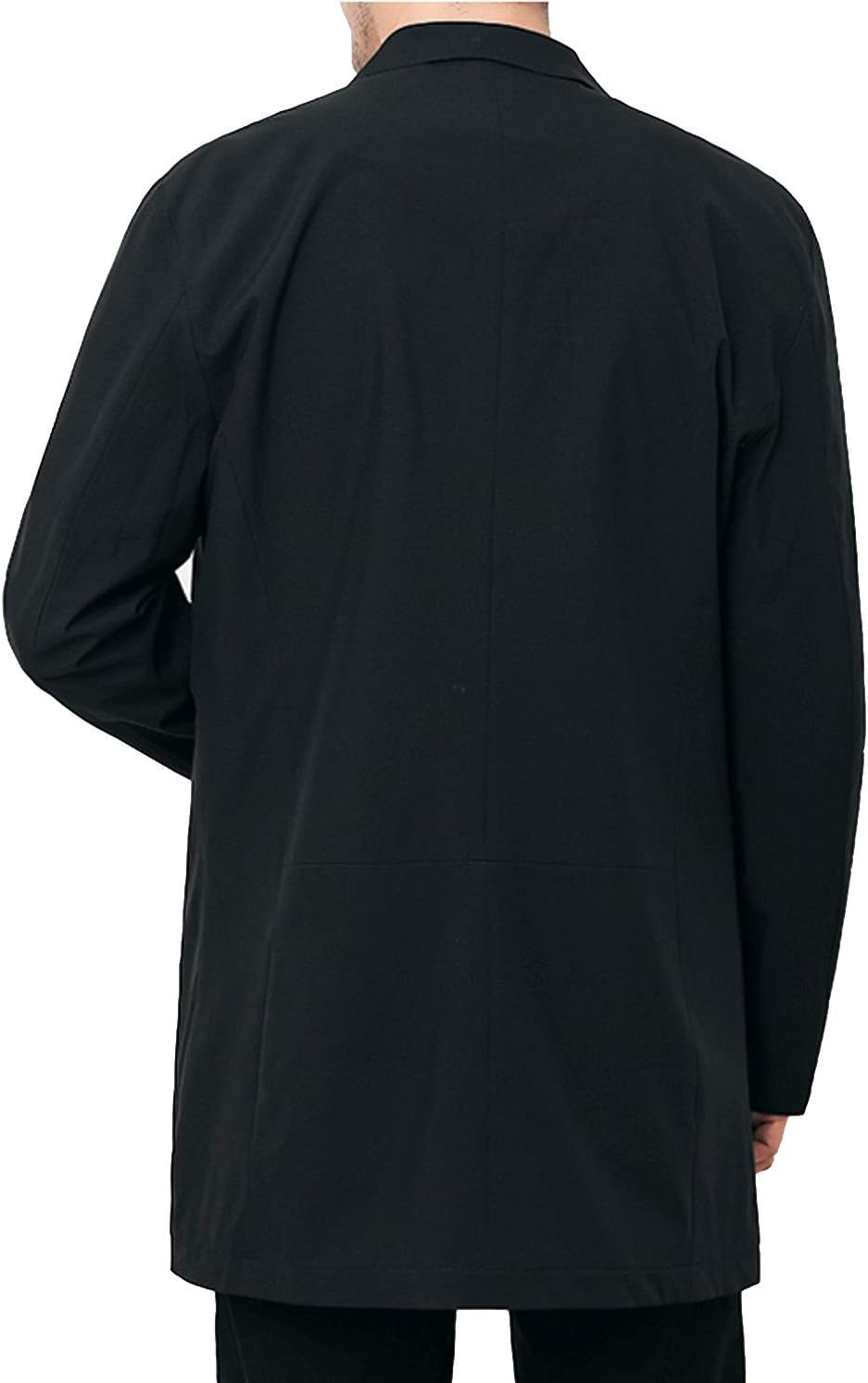 Men's Classic Notch Lapel Single Breasted Mid Long Trench Coat Jacket
