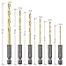 Meterk 25 Pcs Screwdriver Drill Bit Set: 6 Titanium Drill Bits, 14 Screwdriver Bits (PH, SL, TH, S, PZ, H), 3 Impact Sockets (3/8