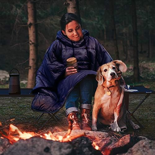 Miniatura 2 de Abrigo tipo poncho con capucha para invierno, abrigo para acampar al aire libre, manta de edredón pequeña, resistente al agua, saco de dormir, capa