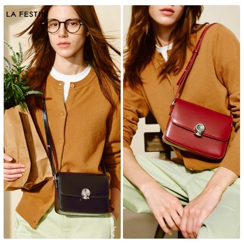 Image of LA FESTIN Genuine Leather Purse for Women Designer Shoulder Handbag Daliy